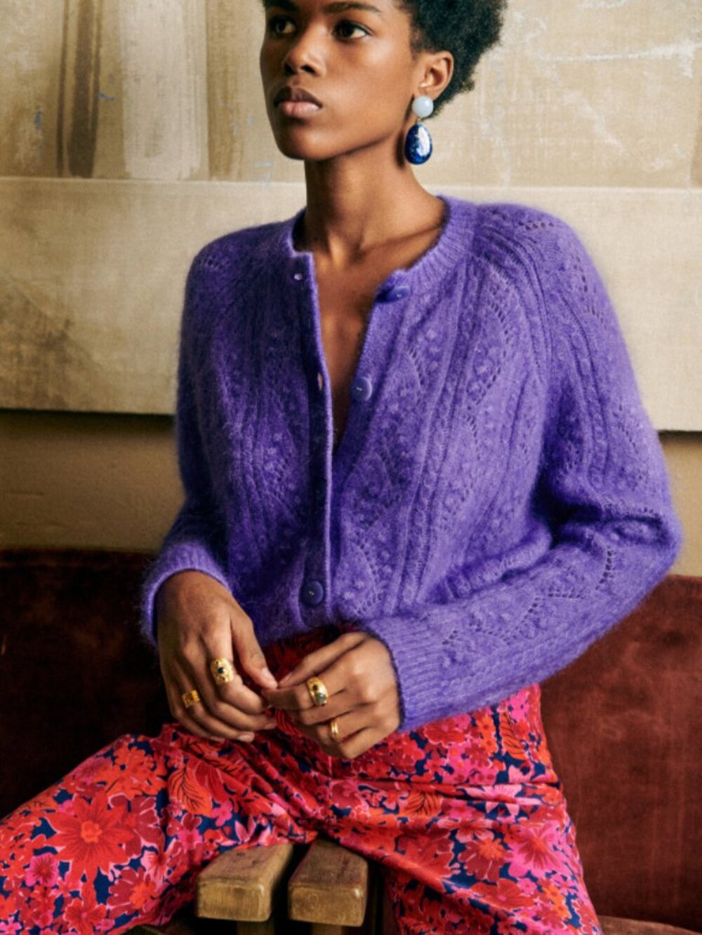IN SEARCH OF purple sezane magda cardigan size medium or large